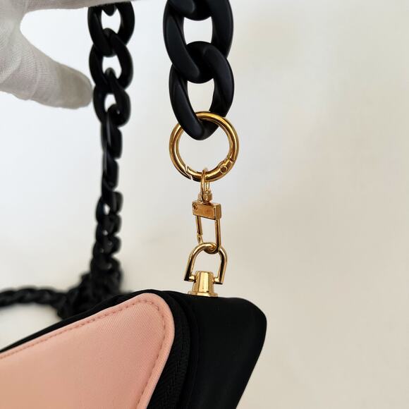 PRADA Beauty Novelty Triangle Makeup Cosmetic Pouch Pink Crossbody Bag - Picture 8 of 13